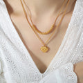 Heart Pendant Double-Lrayed Necklace