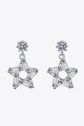 925 Sterling Silver Inlaid Moissanite Star Earrings