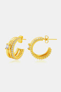 Rhinestone C-Hoop Earrings