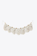 Bead Trim Macrame Fringe Wall Hanging