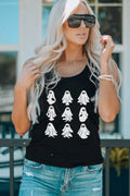 Round Neck Ghost Graphic Tank Top