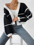 Open Front Dropped Shoulder Cardigan