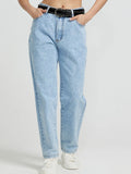 Pocketed Straight Leg Jeans