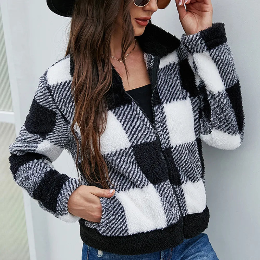 Buffalo Check Zipper Up Jacket