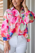 Frill Collared Neck Long Sleeve Shirt