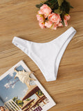 Swim Summer Beach Solid High Cut Bikini Panty