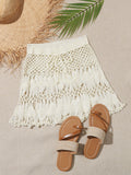 Swim Summer Beach Tie Waist Crochet Cover Up Skirt