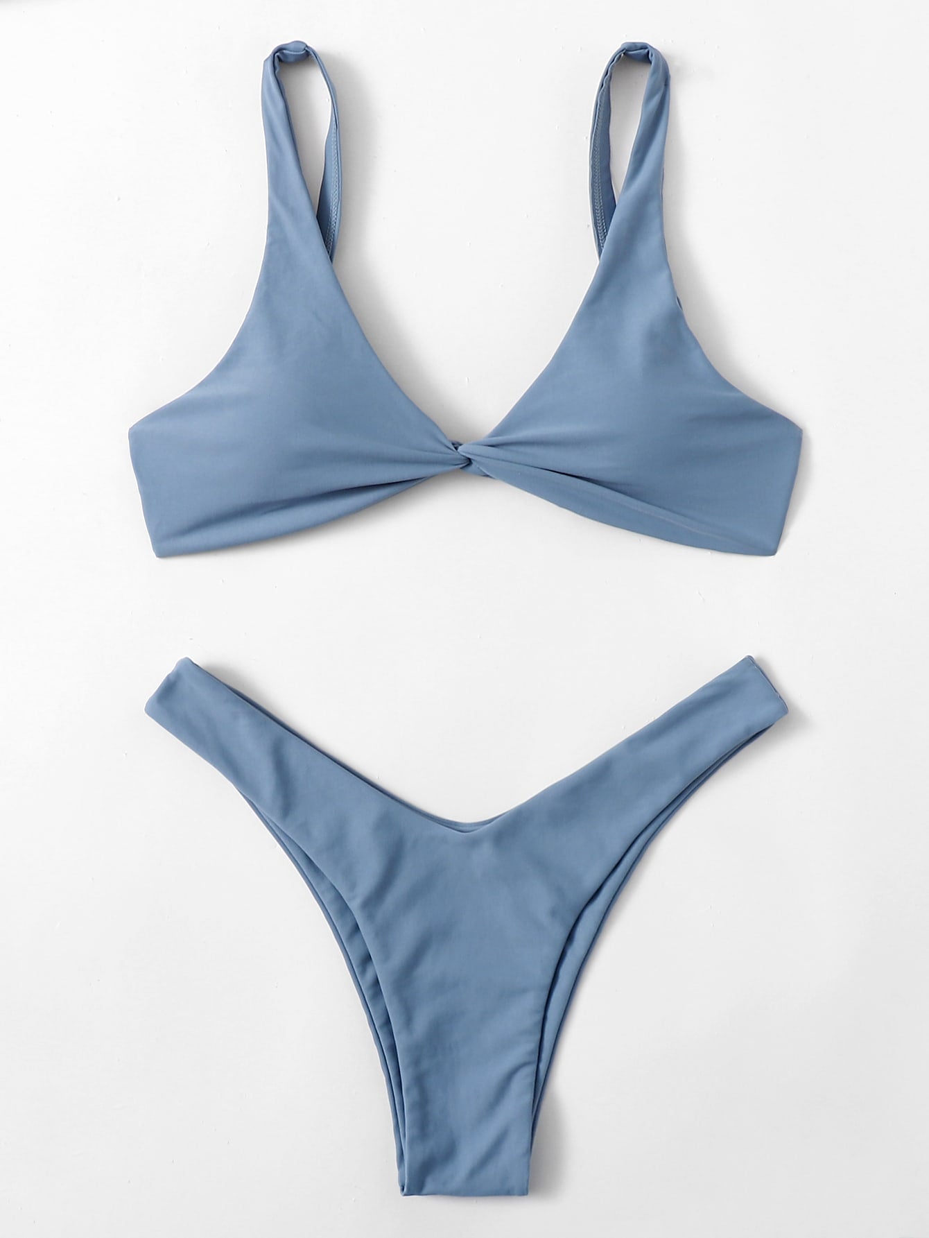 Swim Summer Beach Twist Front High Cut Bikini Set