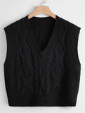 Plus Cable Knit Sweater Vest