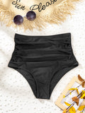 Swim Summer Beach Ruched High Waisted Bikini Panty