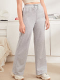 Teen Girls Drawstring Waist Solid Joggers