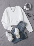 Solid Round Neck Sweatshirt