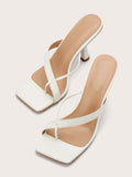 Women Snakeskin Stiletto Heeled Thong Sandals, Fashion Summer Heeled Sandals