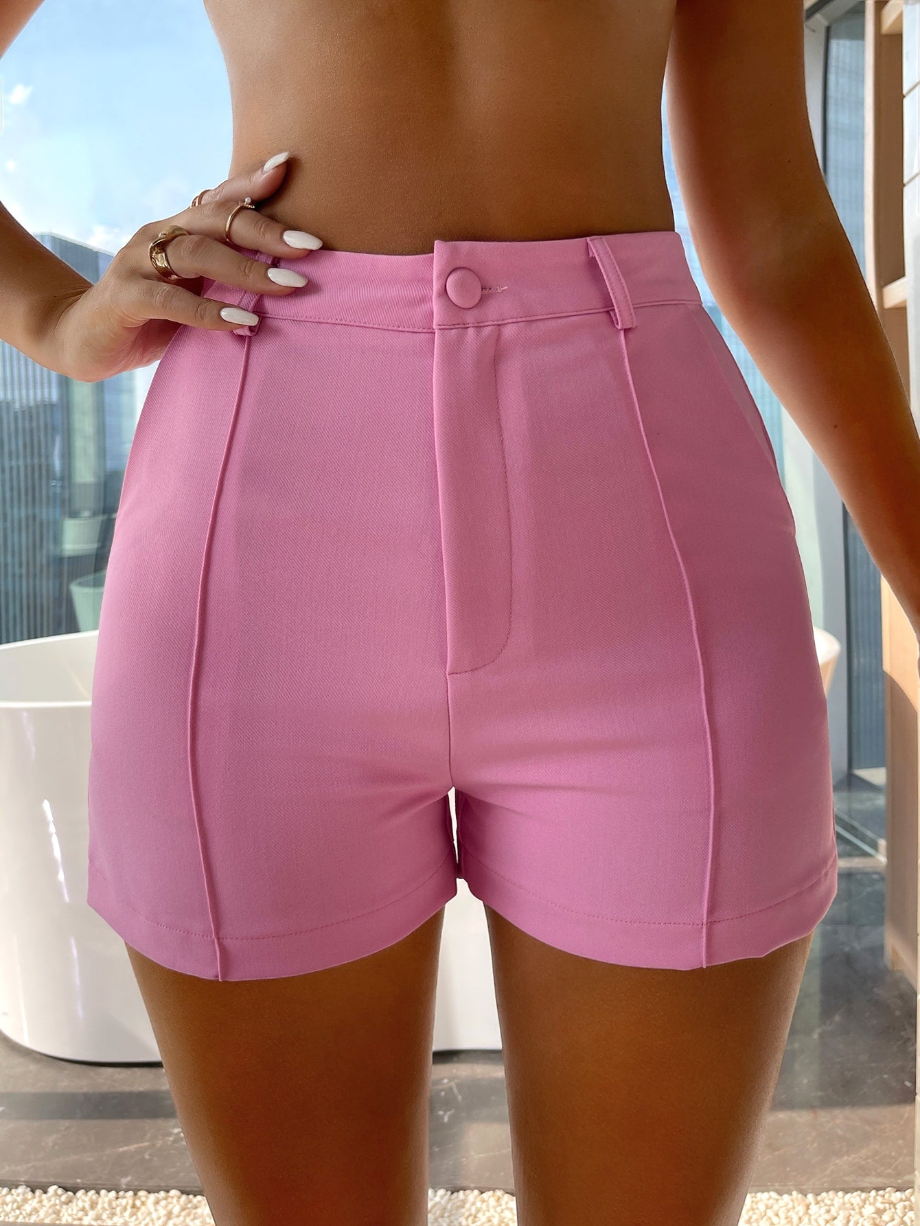 High Waist Skinny Shorts