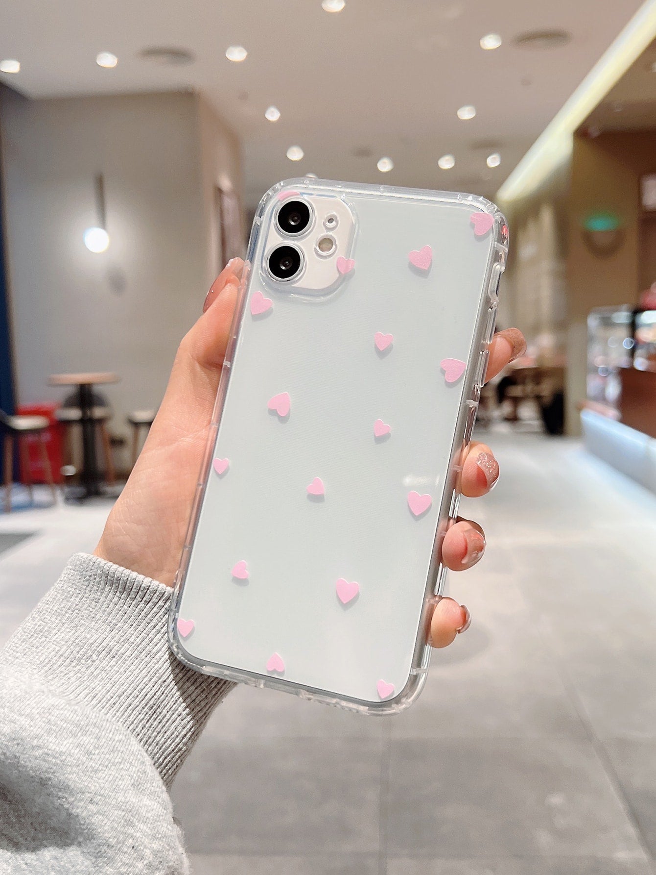 Tpu Heart Anti-Fall Phone Case Compatible With IPhone 15 Pro Max/14 Plus/13 Pro Max/12/11/7g/7p/Ix/Xr/Xs Max Kawaii
