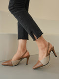 Colorblock Stiletto Heeled Slingback Pumps