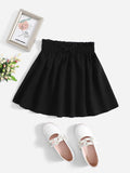 Tween Girl Paperbag Waist Bow Front Skirt