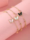 3pcs Girls Butterfly Decor Bracelet