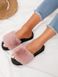 Fluffy Decor Single Band Slides
