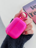 Pink Neon Solid Color Clear Case Compatible With AirPods For AirPods1/2 AirPods Pro