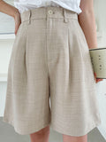 Plicated Detail Bermuda Shorts