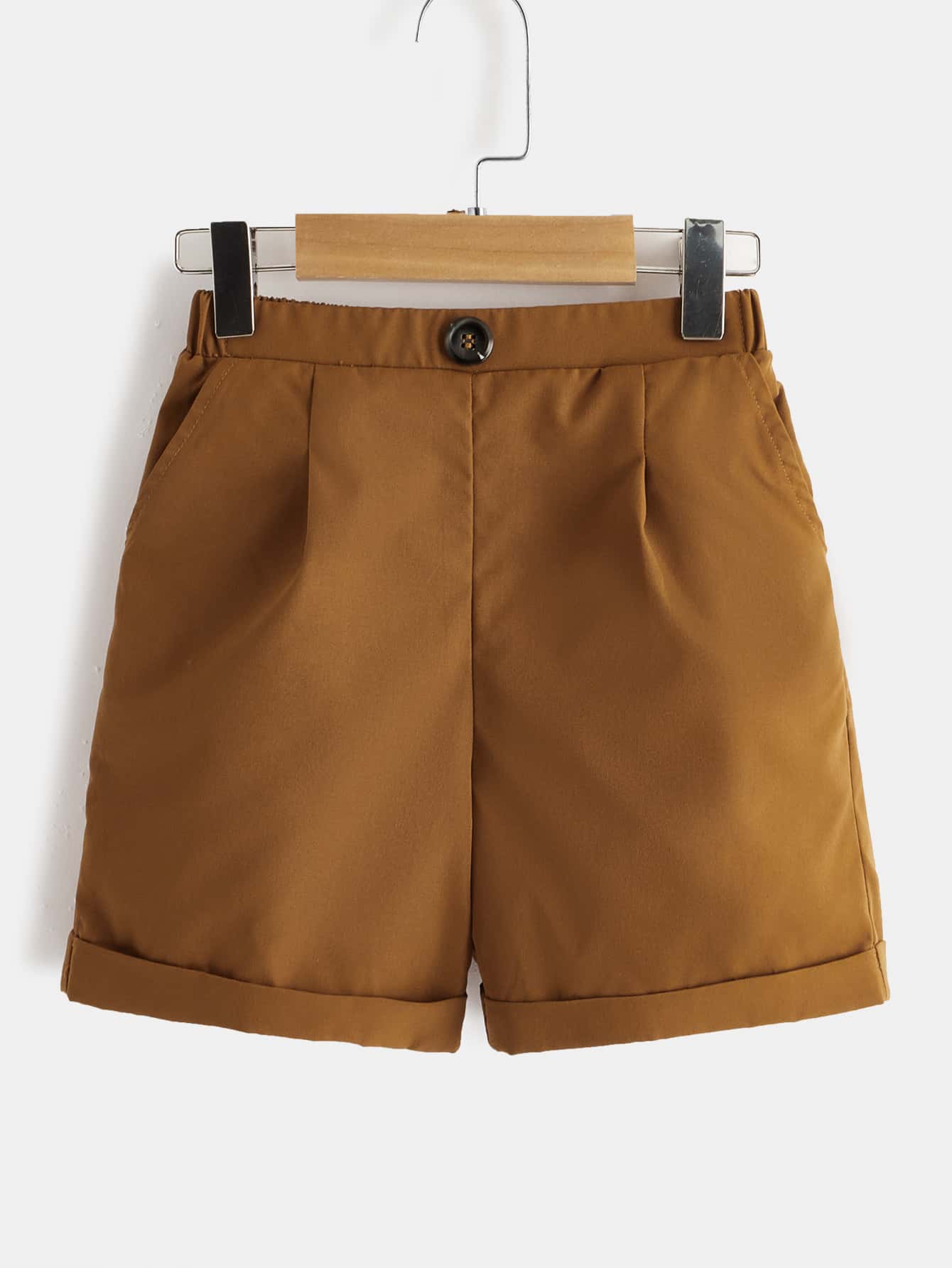 Young Boy Solid Color Gentleman Casual Shorts