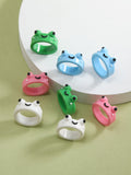 8pcs Girls Frog Design Ring
