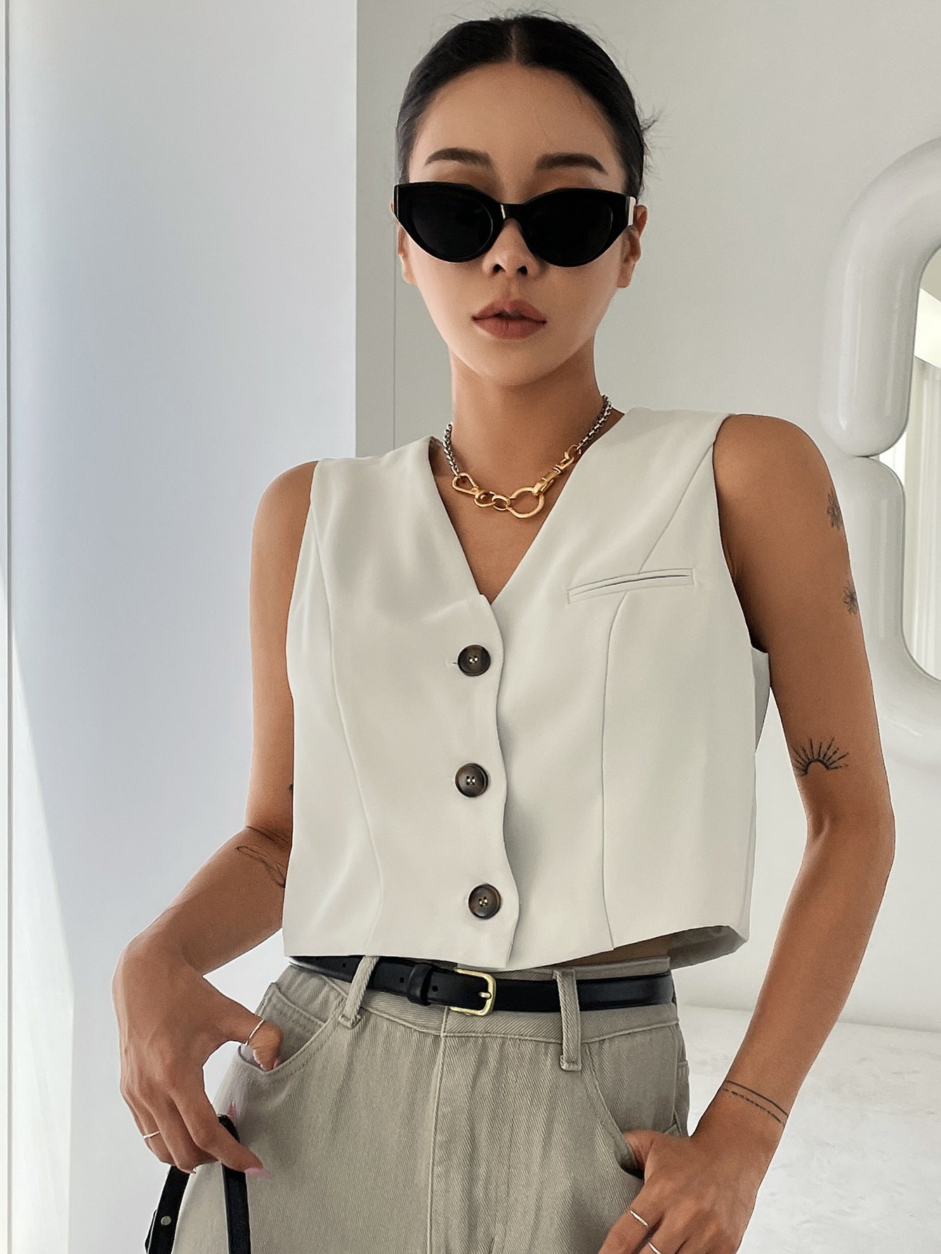 Single Breasted Vest Blazer