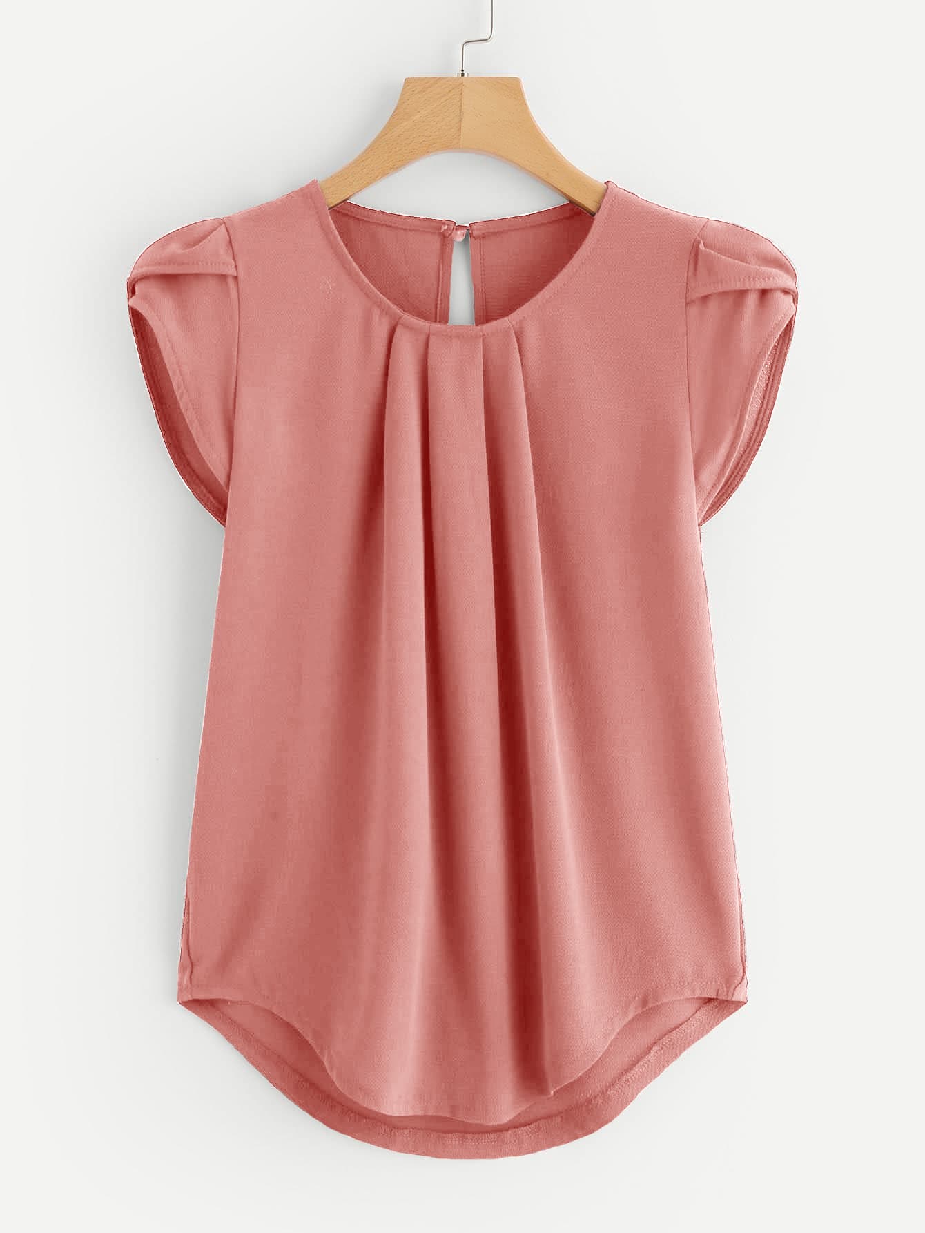 Floral Print Pleated Cap Sleeve Top