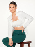BIZwear Solid Notch Neck Blazer