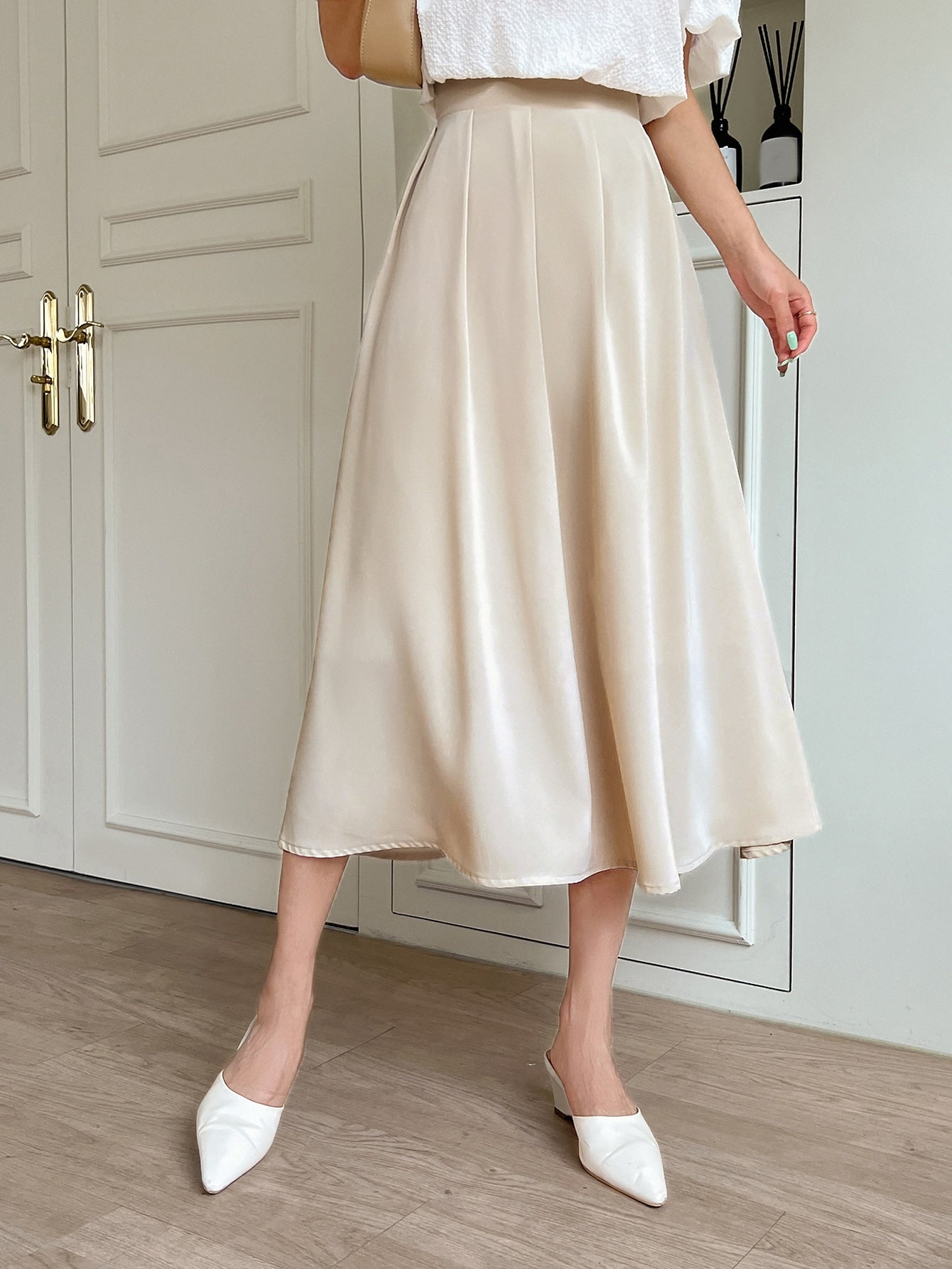 High Waist Pleated Skirt
