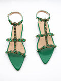 Glamorous Party Comfy Sandals for Women, Rhinestone Decor Artificial Leather Open Toe Ankle Strap Sandals