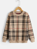 Tween Boy Plaid Pattern Sweater