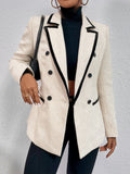 BIZwear Contrast Binding Double Breasted Blazer Workwear