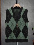 Men Argyle Pattern Sweater Vest