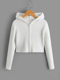 Tween Girl Drop Shoulder Hooded Cardigan