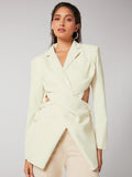BIZwear Notched Collar Twist Front Buttoned Detail Blazer Workwear