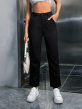 Slant Pocket Solid Suit Pants