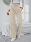 Solid Drawstring Slant Pocket Sweatpants