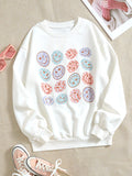 Cartoon Print Drop Shoulder Sweatshirt