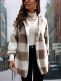 Buffalo Plaid Hooded Teddy Coat