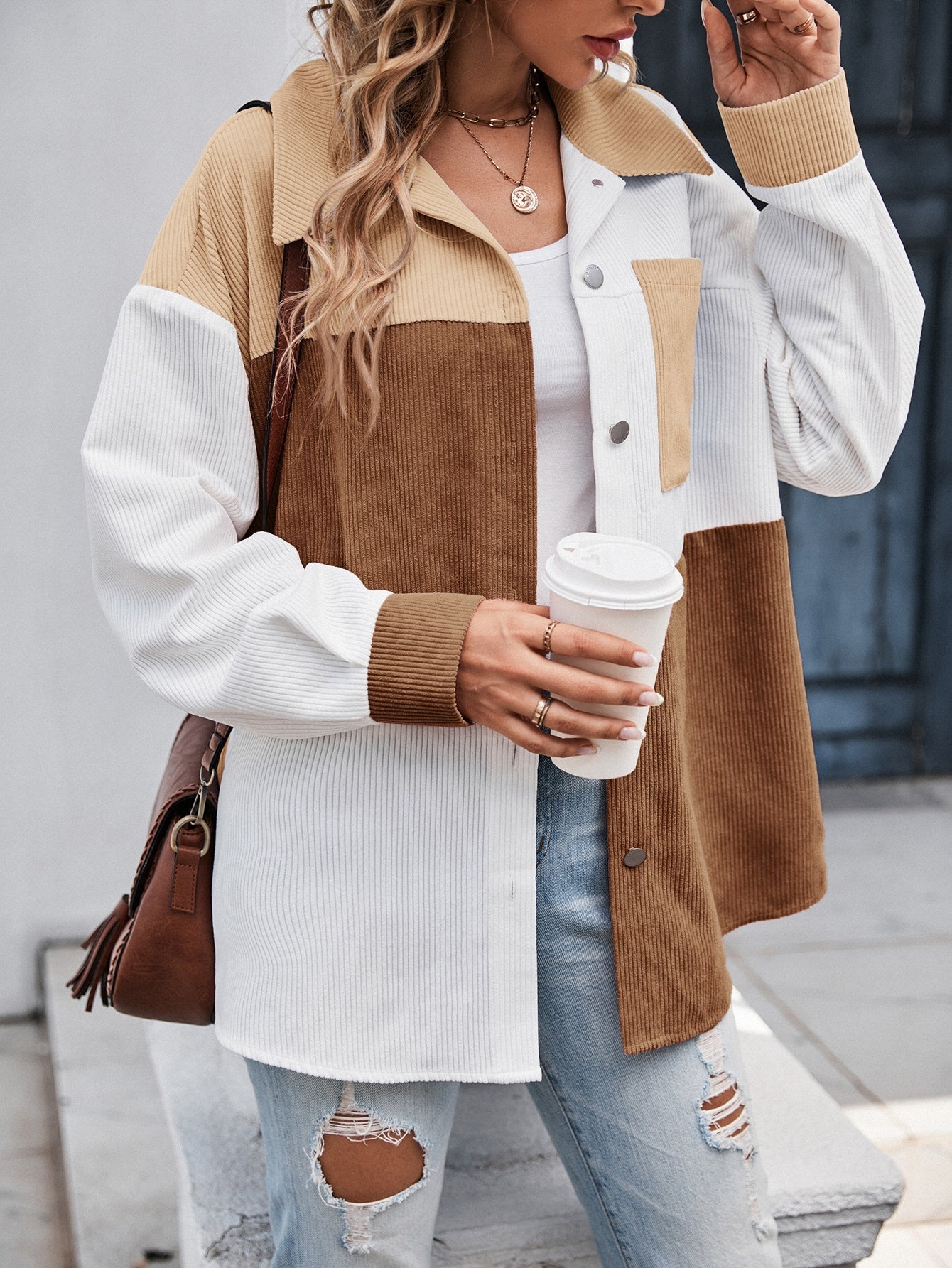 Cut And Sew Drop Shoulder Coat