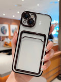 Card Slot Plating Phone Case Compatible With iPhone15/15Plus/15Pro/15Promax