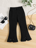 Young Girl Bow Front Flare Leg Sweatpants