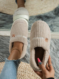 Women's Warm Fleece Lined Slip-On Slippers, Winter