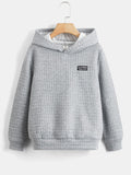 Tween Boy Patch Detail Quilted Hoodie