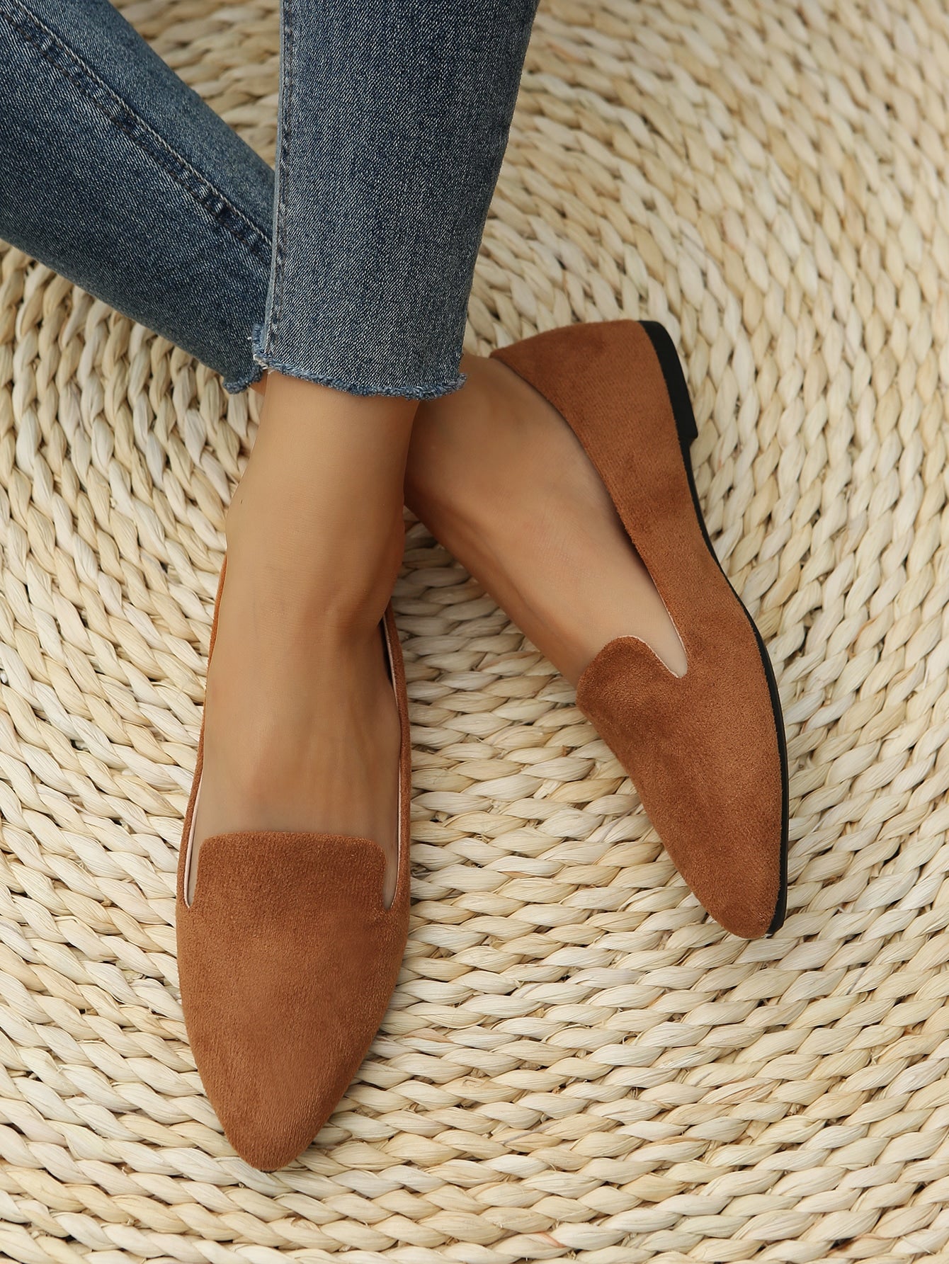 Women's Fashion Platform Flat Slip-On Loafers For Daily Wear & Outdoor, Spring/Fall, Size 35-45, New Beige Color