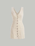 Button Front Corduroy Dress