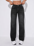 Slant Pocket Wide Leg Jeans