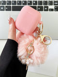 Pink Silicone Earphone Case For Airpods Pro/2/3, Ballet Pendant Protective Cover For Earphones Kawaii